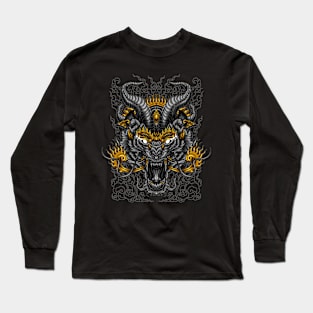 horned tiger head roaring Long Sleeve T-Shirt